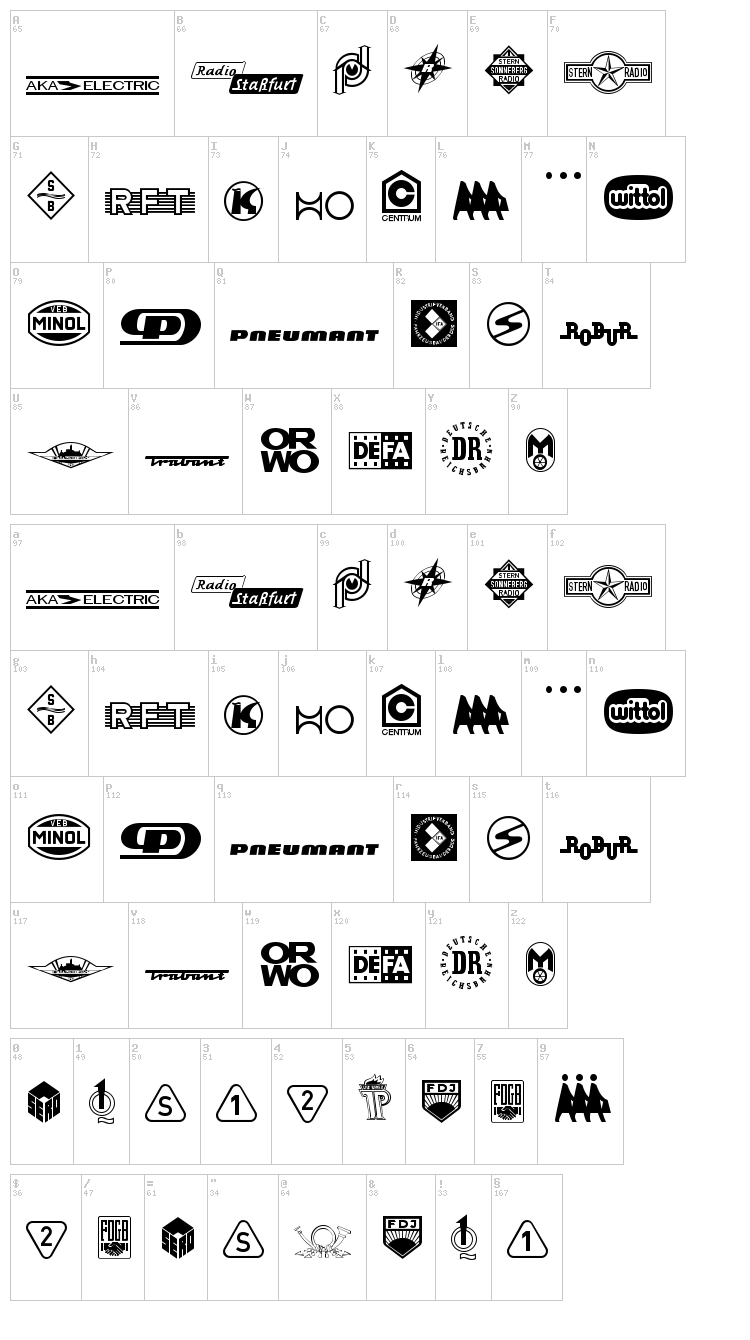  font map